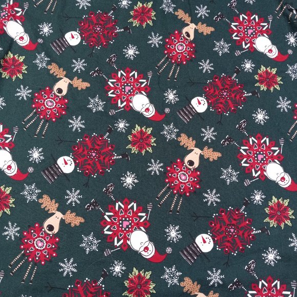 Tafford Medium Christmas Scrub Top Santa Snowman Reindeer - Picture 4 of 6